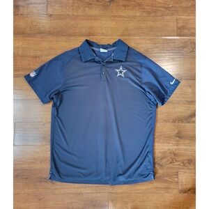 Dallas Cowboys Nike On Field Sideline Polo Shirt Mens Size XL Blue NFL Apparel